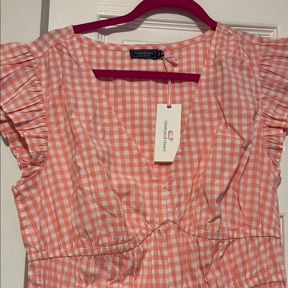 Vineyard Vines Pink and White V-Neck Sundress - Picture 6 of 8